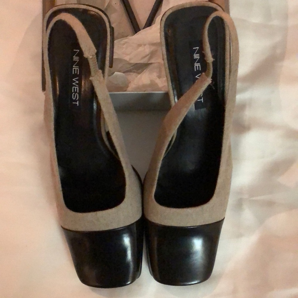 Nine West Brown Two ToneSlingback Pump-Size 8 1/2M